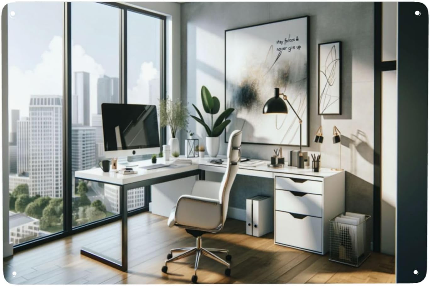 Home Office Room Inspiration - Dekorasi Dinding Seni Logam Minimalis Modern
