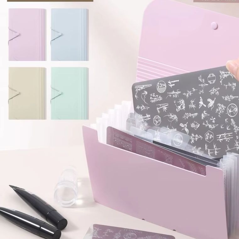 Document Scanner Portable - Folder Akordion Multi-Layer Estetis Macaron, Organizer