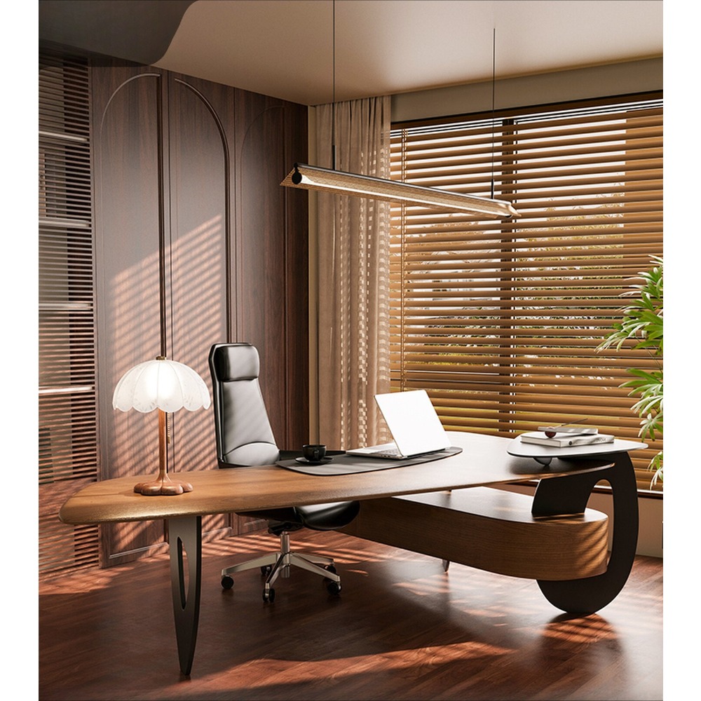 Home Office Work Table - Meja Kantor Eksekutif Kayu Pinus Premium