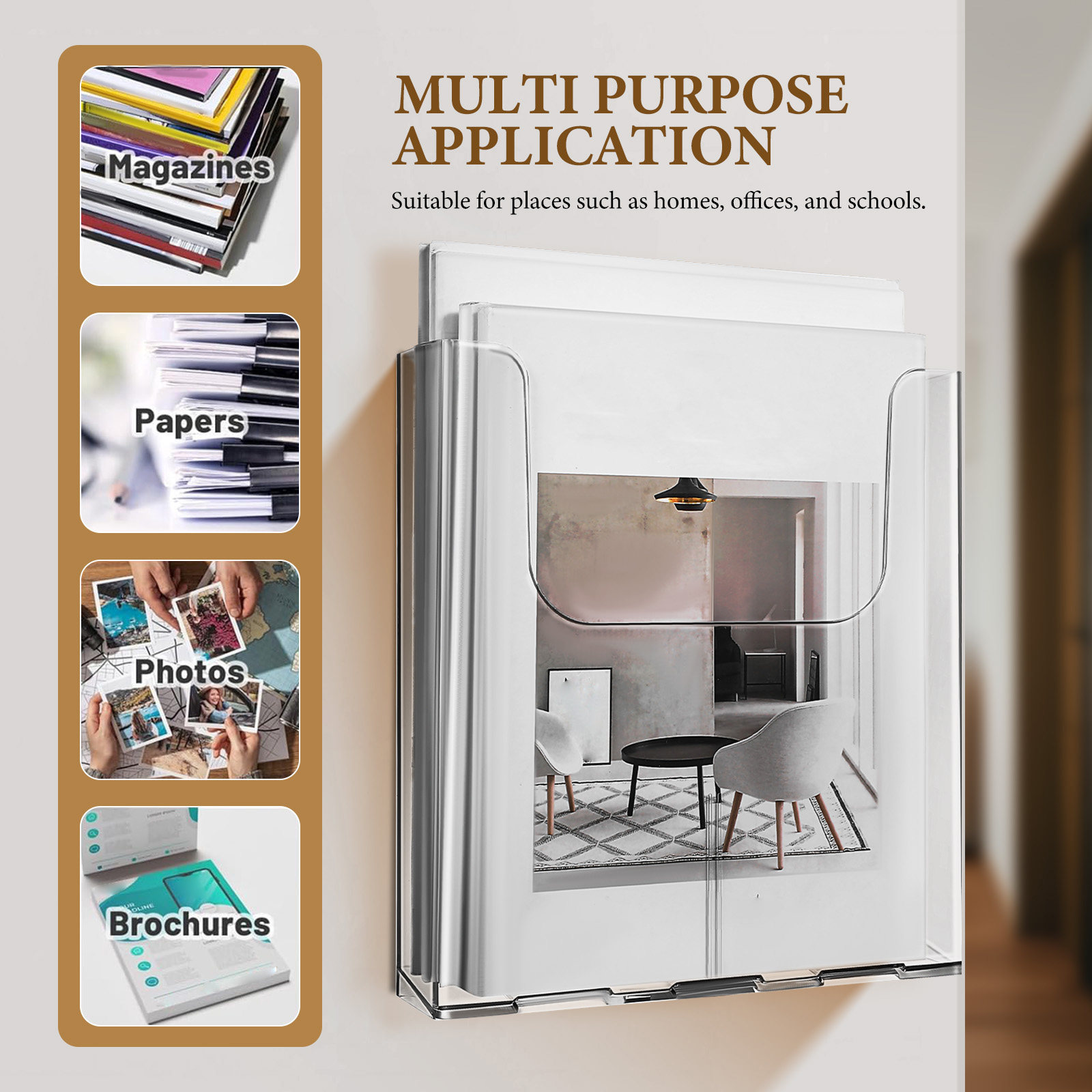 4 Buah Rak Majalah Akrilik unt - Document Holder Stand ulasan dan harga