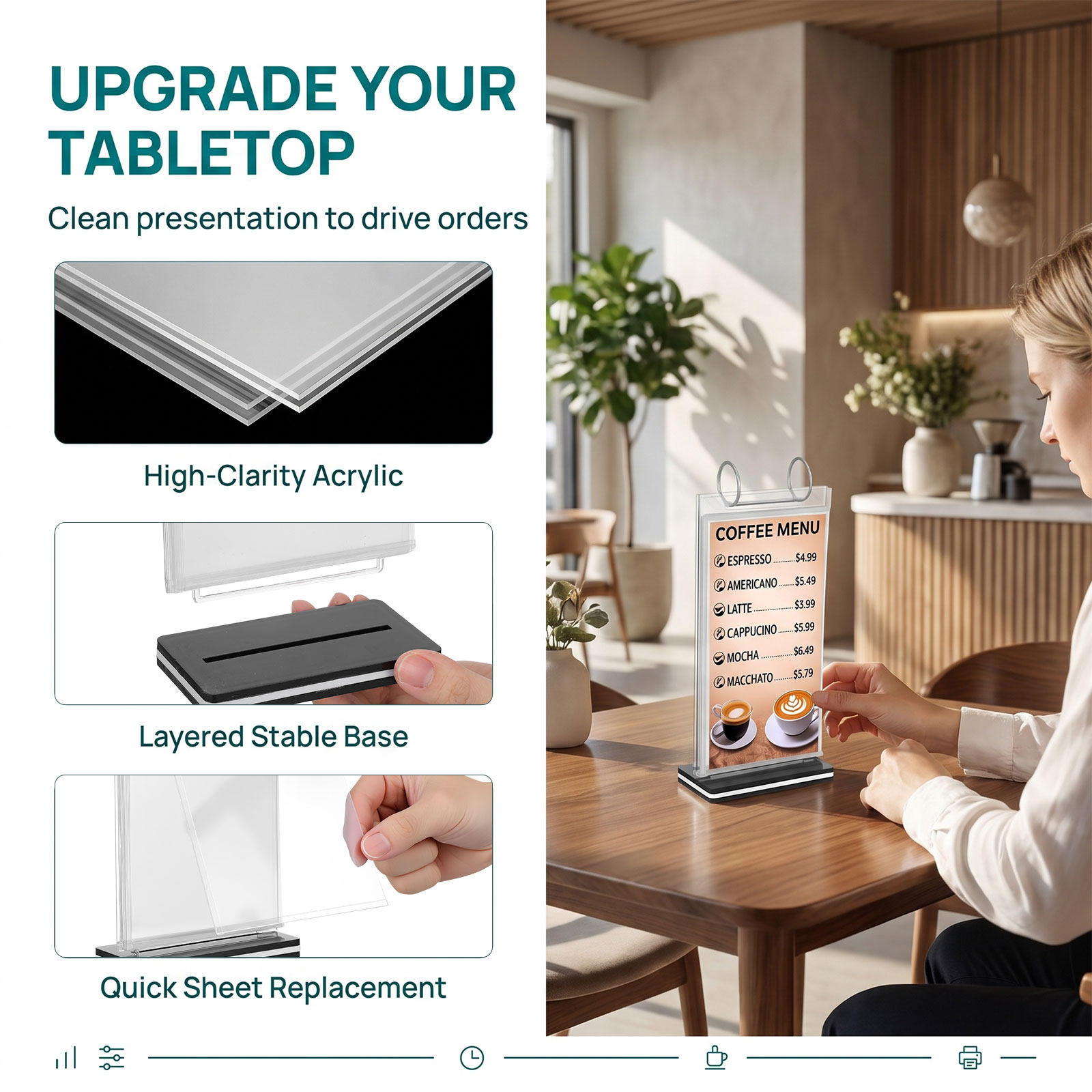 2 Buah Penyangga Menu Lipat, D - Document Holder Stand ulasan dan harga