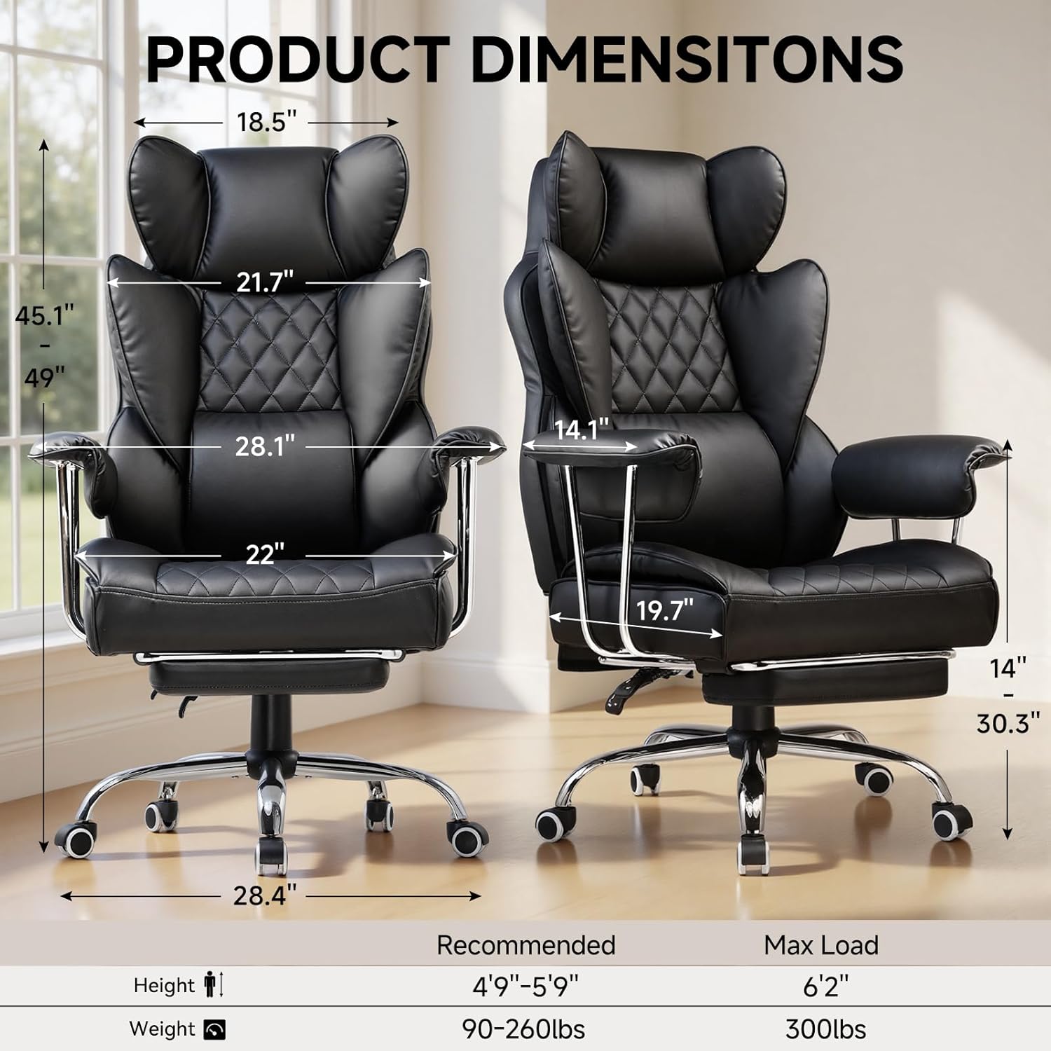 Kursi Kantor Besar dan Tinggi  - Ergonomic Office Chair ulasan dan harga